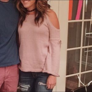 blush colored sweater